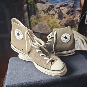 Olive Green Converse "Chuck Taylor" High-Top Sneakers